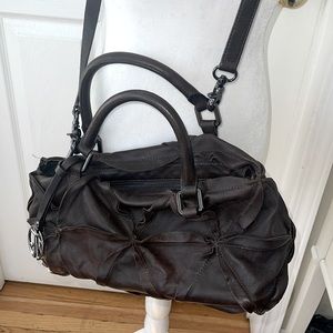 EUC Coccinelle Dark Brown leather purse cross body or handles